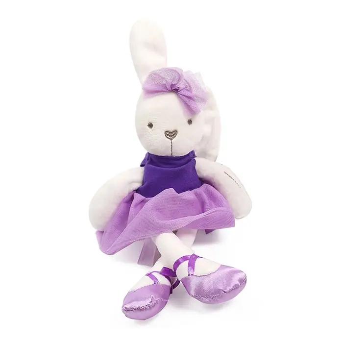 Lapin mignon en tissu avec robe, 42cm, 1 pièce, jouet en peluche, poupées d'animaux doux, lapin de B