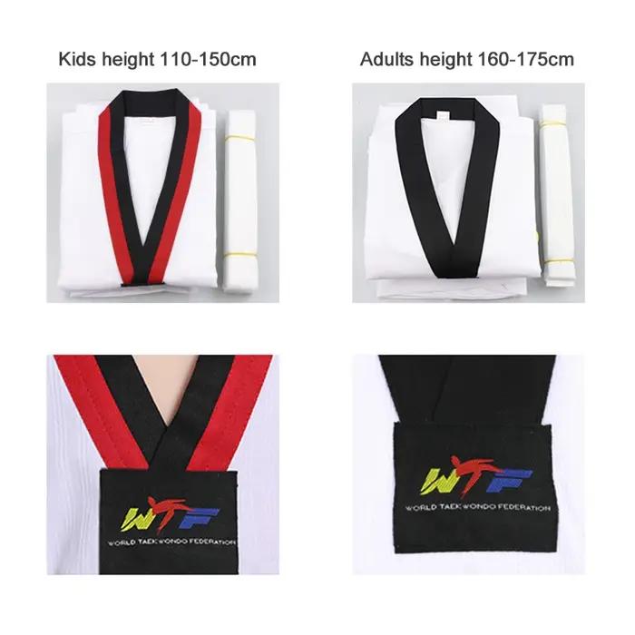 Costume TKD taekwondo karaté judo blanc unisexe enfants adultes 2022