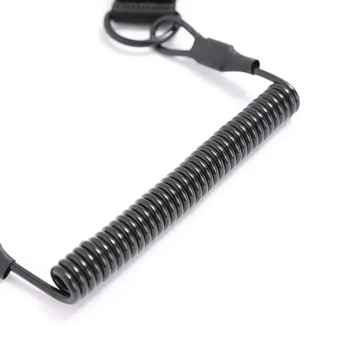DulAnti-Lost Elastic Lanyard, Anti-vol, Anti-cut, Military, Spring Seat Belt, Gun Rope, Key Ring, Fl