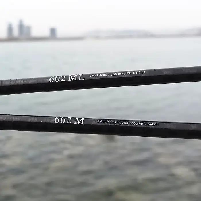Canne pêche carbone slow jigging 1.68 1.83 1.95m puissance M ML mer spinning pointe creuse