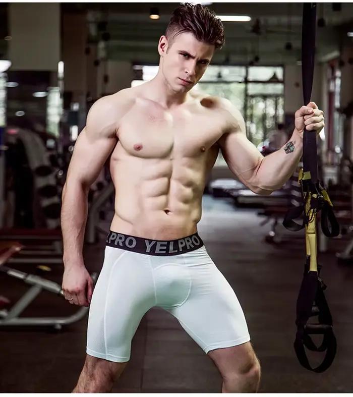 Short de sport pour hommes, Leggings de Compression à séchage rapide, pour entraînement de gymnastiq