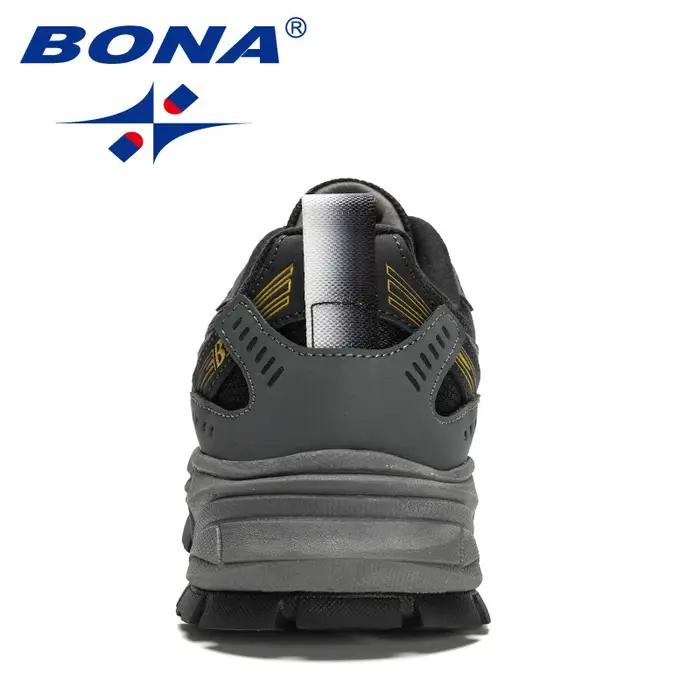 BONA nouveaux créateurs Action cuir maille chaussures de Jogging hommes respirant chaussures de cour