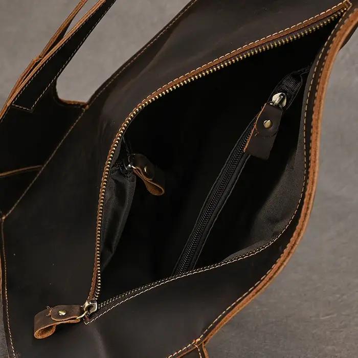 Luufan – sac à dos antivol en cuir véritable pour homme et femme, sac de jour pour téléphone Ipad, p
