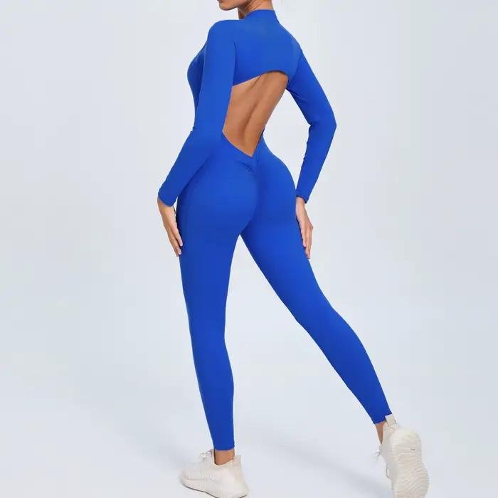 Ensemble de vêtements de yoga pour femmes leggings taille haute haut une pièce survêtement de gymnastique sans couture tenues d'entraînement de fitness occasionnels de sport et de bien-être