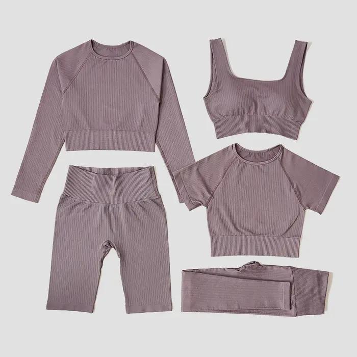 Ensemble de yoga sans couture pour femmes, vêtements d'entraînement sportif, vêtements de sport, leg