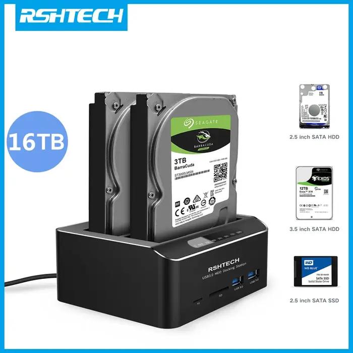 RSHTacétone-Station d'accueil pour disque dur externe, USB 3.0 vers SATA, 2.5/3.5 pouces, SSD, HDD S