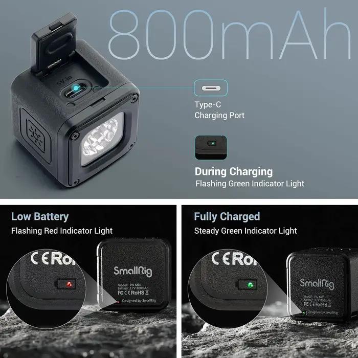 SmallRig-Mini lampe vidéo LED Thom01, kit d'éclairage portable étanche avec 8 livres de documents po