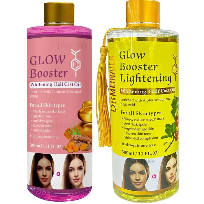 2 pièces Sérum éclaircissant Alpha Arbutin Acide Kojique Booster d'éclat Huile de Castor et Curcuma