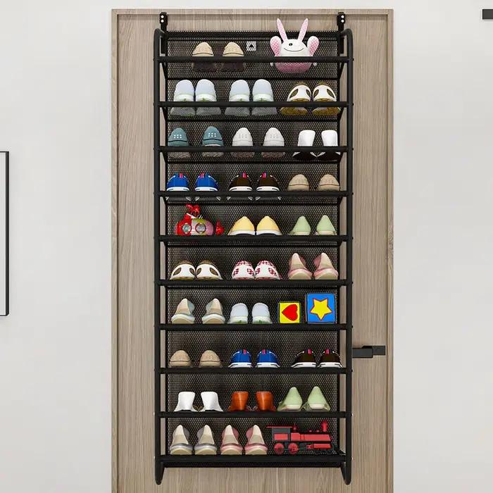 Armoire à chaussures de rangement anti-poussière domestique, simple, mural, étagère à chaussures à é