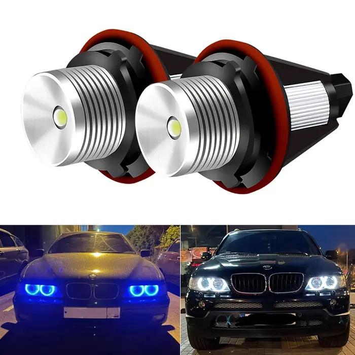 Yeux d'ange pour phares de voiture LED E39, 1 lot, 2x5W, 10W, blanc, bleu, rouge, jaune, pour E39, E