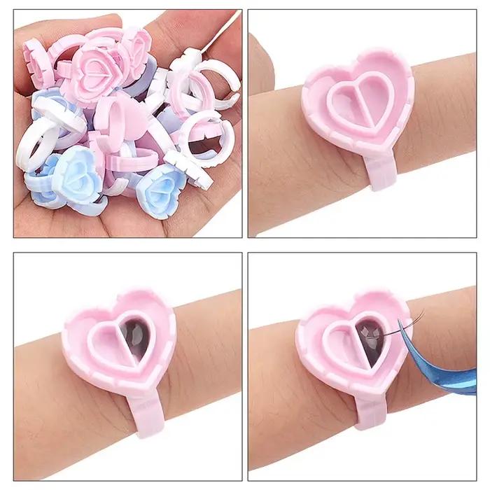 AILEISHI 100 pièces jetable cils colle ventilateur tasse anneaux support conteneur tatouage Pigment