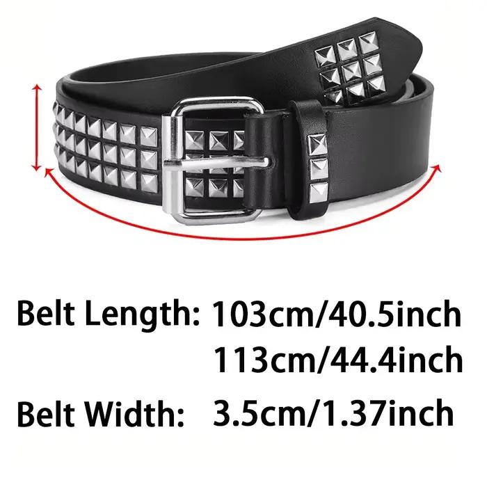 Ceinture à Rivets en Métal pour Homme et Femme, Style Punk, Discothèque, Rock, Jean, Y2K, Décoration