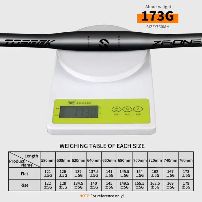 Guidon de vélo de montagne TOSEEK ZF-ONE en fibre de carbone pleine, guidon de vélo de montagne 31,8