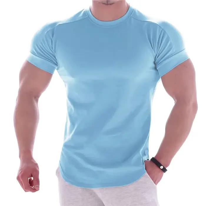 2024 T-shirt de sport d'été hommes gymnases à manches courtes T-shirt de fitness homme séchage rapid