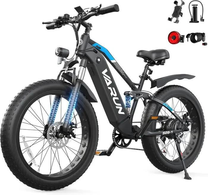Vélo électrique authentique, vélo électrique à pneus larges 26''* 4.0, autonomie maximale de 100-150