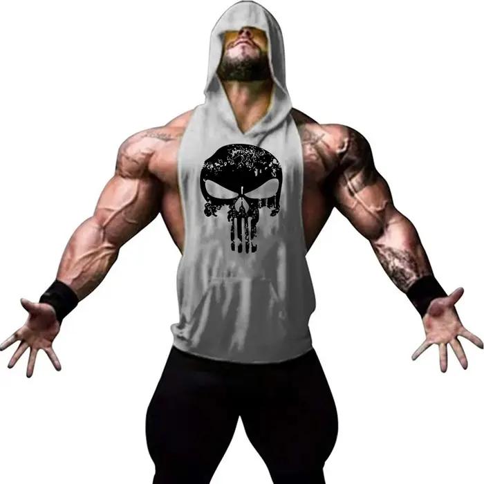Gilet à capuche imprimé personnalisé pour hommes, gilet confortable et incliné, exercice de gym, loi