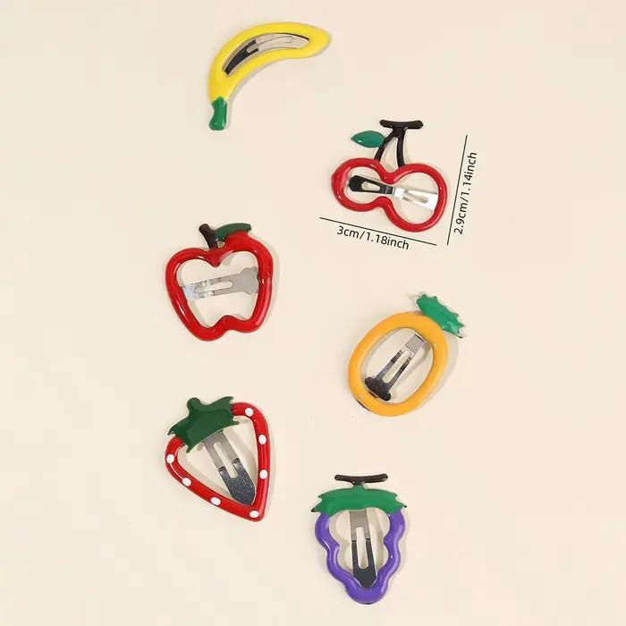 10 pièces/ensemble chaud mignon filles cheveux accessoires fruits BB pinces à cheveux côté fraise ép