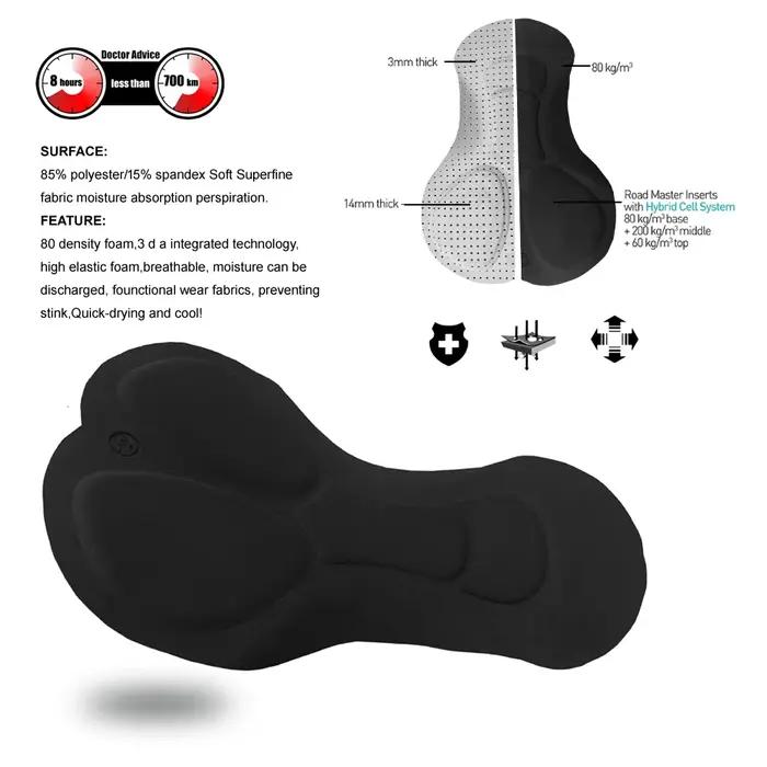 YKYWBIKE Cuissard à Bretelles de Cyclisme pour Femme Pantalon de Vélo Noir avec Collants Rembourrés