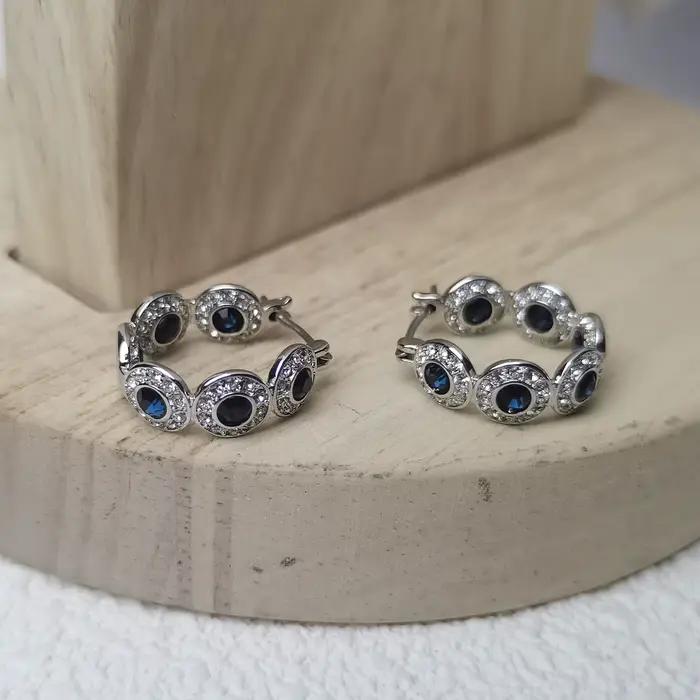 Ensemble de bijoux ronds en cristal, goutte d'eau, haute, à la mode, éblouissant, Bracelet, boucle d