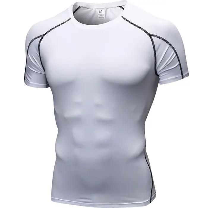 Chemise sport élastique homme - T-shirt fitness séchage rapide musculation entraînement
