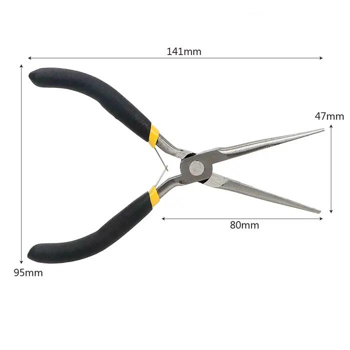 Pince à bec long 45 # Outils à main en acier, outils de réparation d'électricien, dénudage, coupe, s