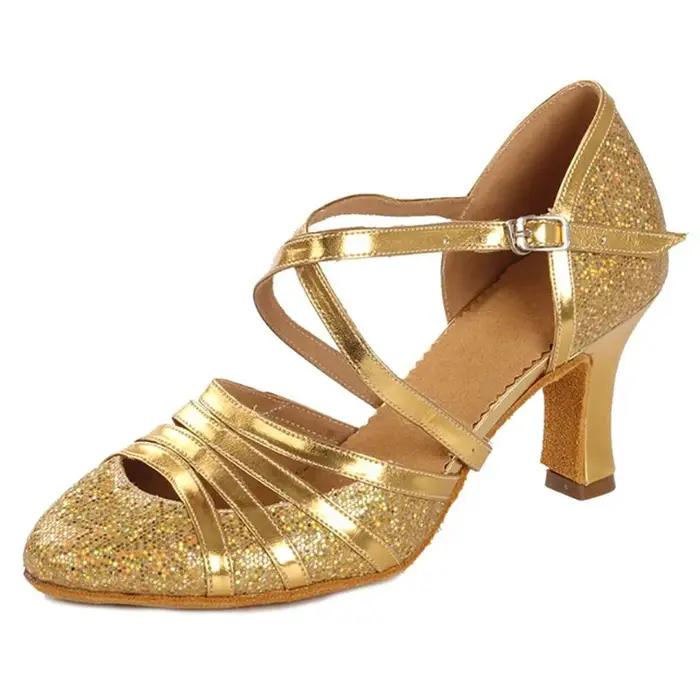 Chaussures de danse USHINE pour femmes avec paillettes pour Salsa Tango et autres styles de danse de salon élégantes pour soirée compétition mariage