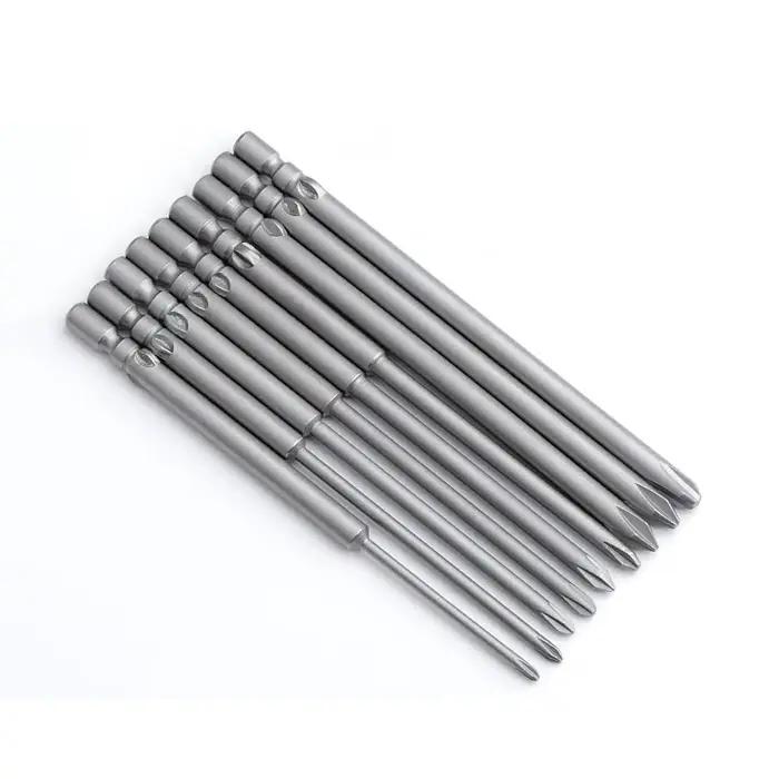 10 pièces 80mm pleine longueur magnétique 800 tige ronde tournevis Phillips électrique embout tourne
