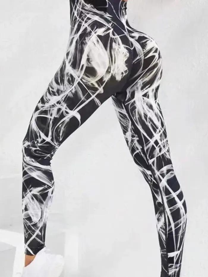 Nouveau Tye Die pantalons de Yoga sans couture femmes taille haute levage hanche miel pêche hanche F