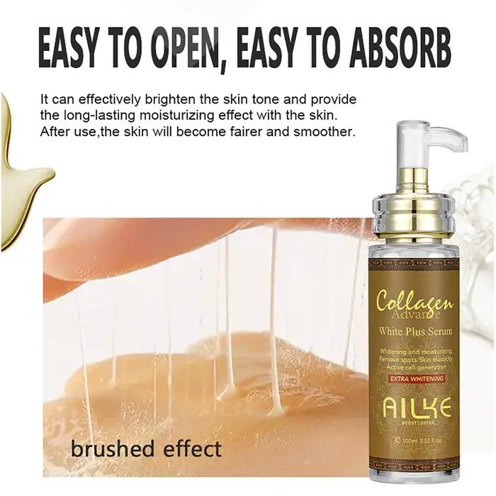 AILKE Sérum visage blanchissant la peau, réduit les taches, hydratant, même le teint, avec collagène