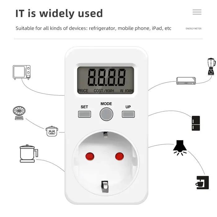 Wattmètre numérique 220V 110V AC, compteur de consommation d'électricité, compteur d'énergie, prise
