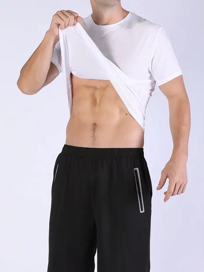 T-shirt de sport à séchage rapide ultraléger pour homme, haut léger, respirant, solide, document, en