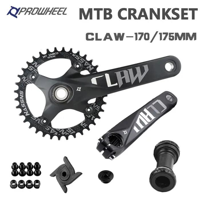 Prowheel-Pédalier Hollowtech VTT, Manivelle commencerBCD, 170mm, 175mm, Vélo Intégré, 32 T, 34 T, 36