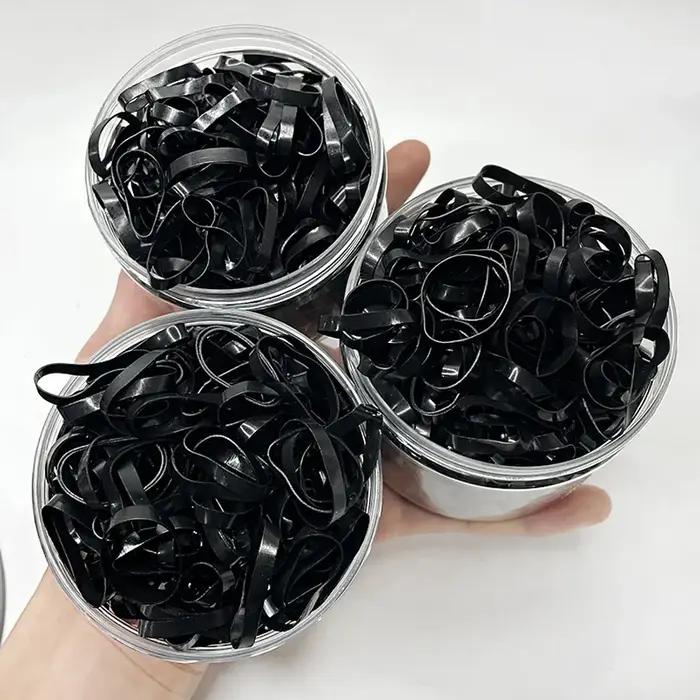 100-1000 pièces noir jetable élastique bandes de cheveux élastiques filles bandeau enfants élastique