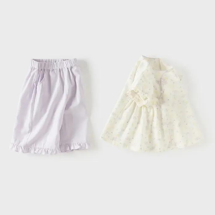 Ensemble short et haut pour enfants Dave Bella – Tenue d'été décontractée pour filles avec imprimé p