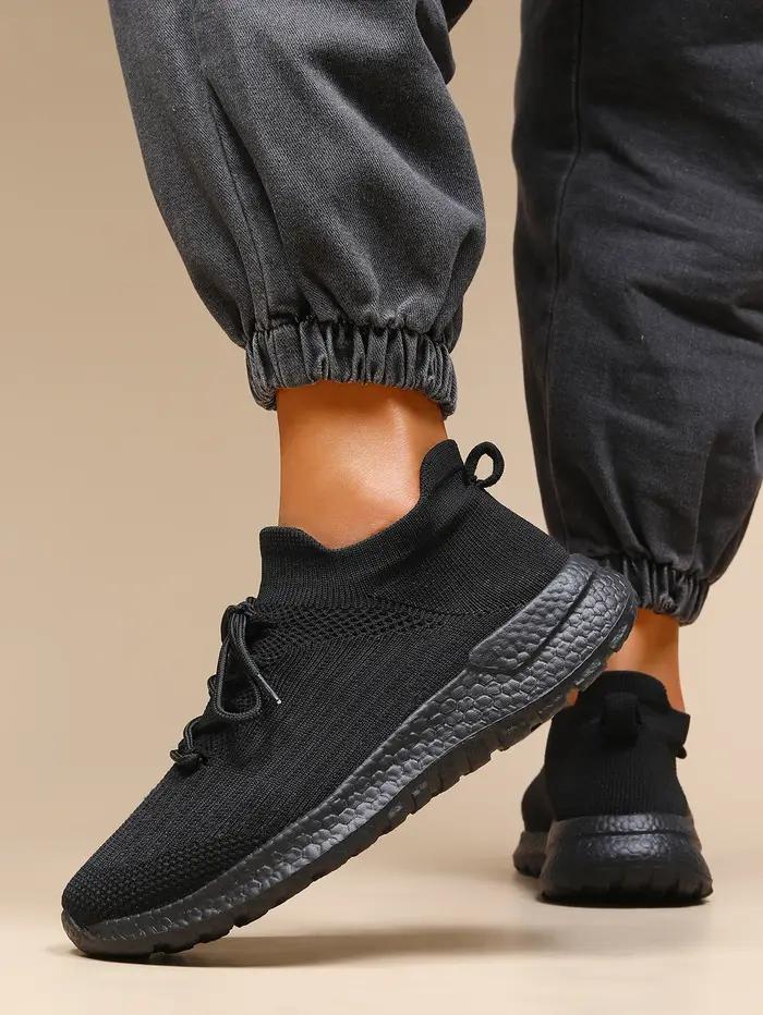 Chaussures course homme maille tissée - Baskets respirantes élastiques été avec chaussettes