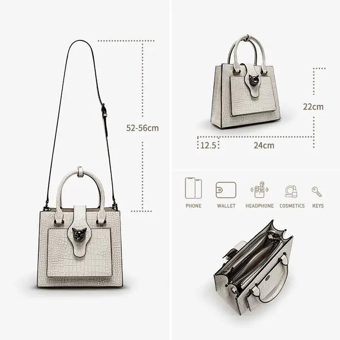 WOALGABAGS-Sacoche en cuir véritable pour femme, marque de créateur de luxe, sac à bandoulière pour