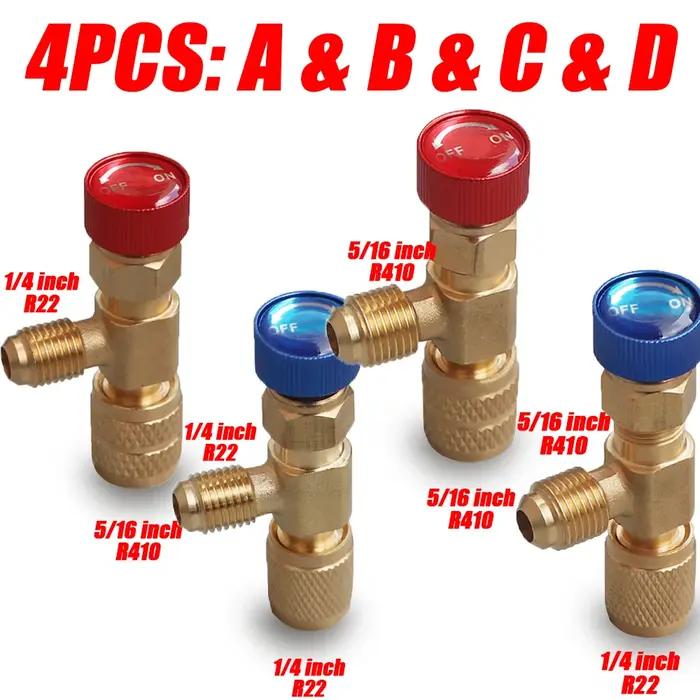 Valve de sécurité liquide R410A R22, outil de réfrigérant de climatisation, adaptateur de sécurité 1