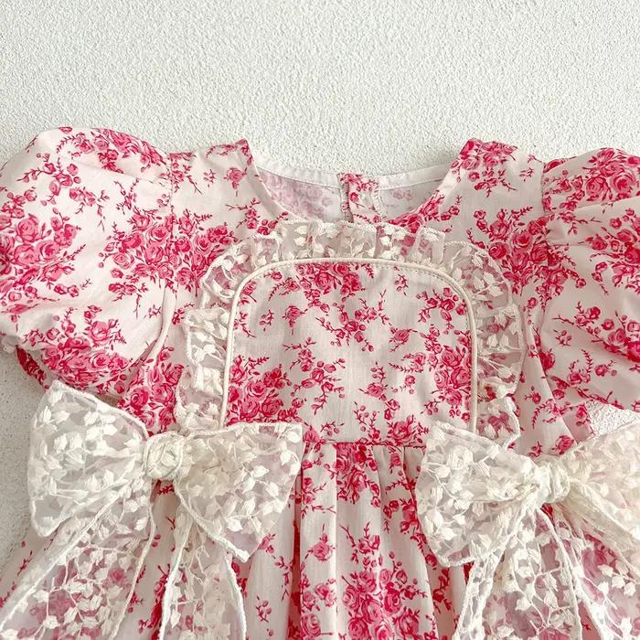 2025 été nouveau dans infantile princesse Style combinaisons nouveau-né enfants arc dentelle fleur v