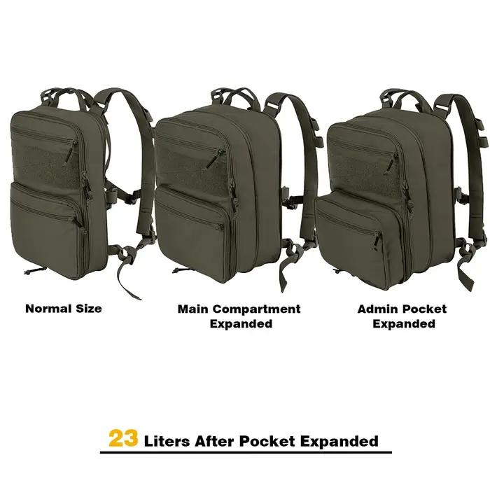 KRYDEX – sac à dos tactique D3, Version améliorée 23L, sac d'assaut extensible, hydratation MOLLE/sa
