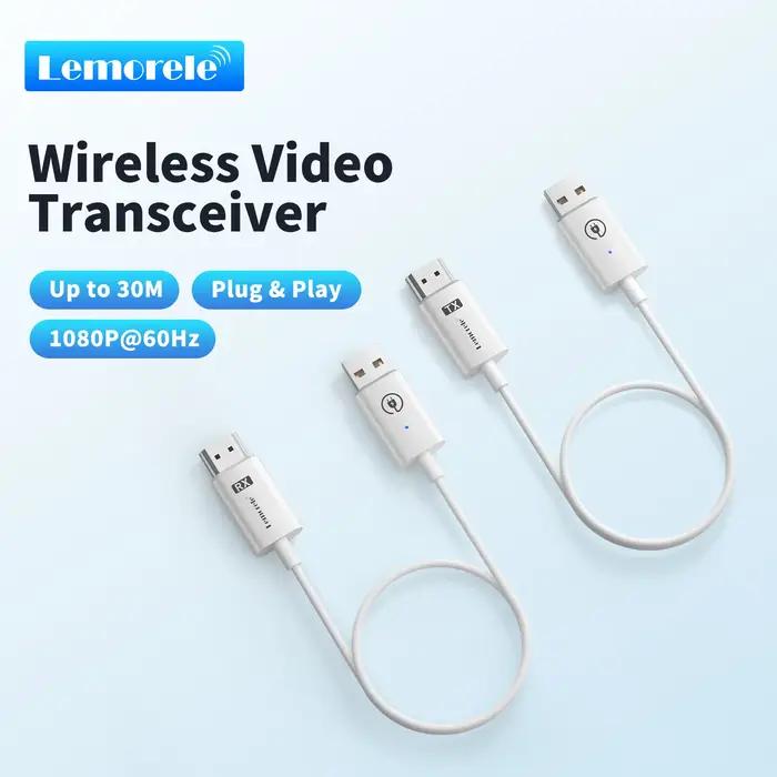 Lemorele – Kit d'extension émetteur-récepteur sans fil HDMI, Dongle d'affichage sans fil 164 pieds/5