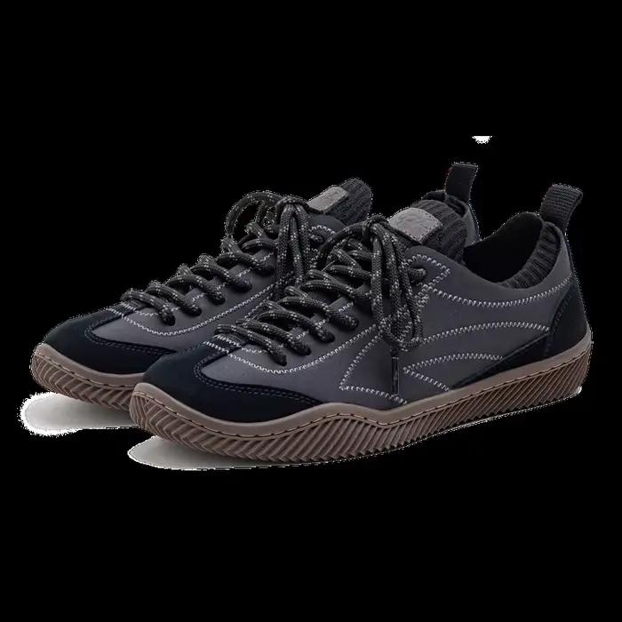 Maden rétro noir Patchwork allemand formateurs chaussures une pièce tricot chaussette baskets à lace
