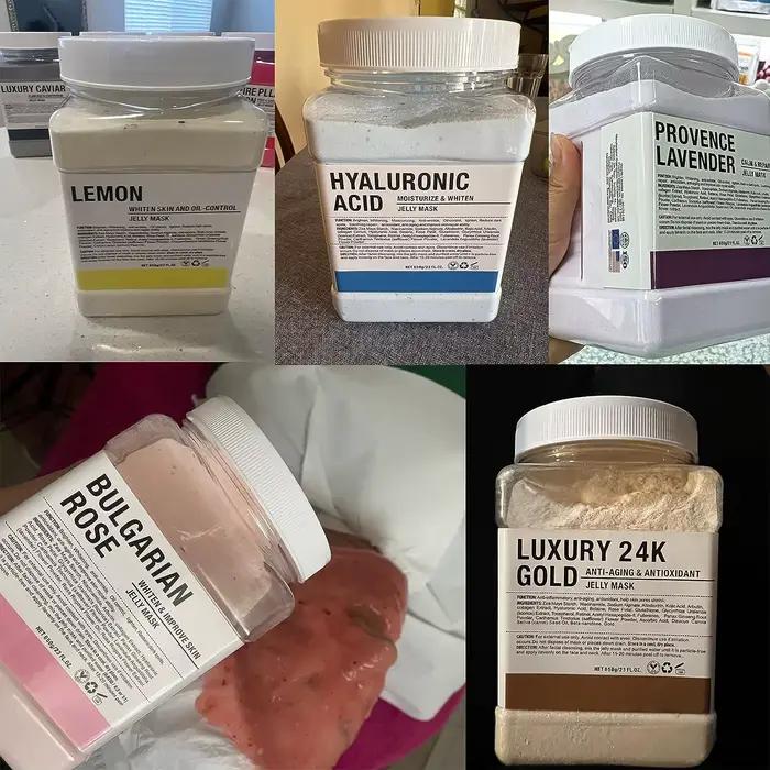 Masque de gelée en poudre, 6 pièces, vente en gros, 650G, masques professionnels, utilisation en Sal