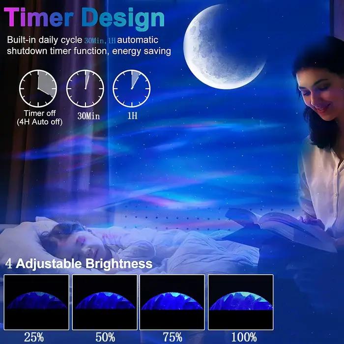 Nouveaux projecteurs Aurora galaxie étoile projecteur lumière du nord ciel étoilé lune lampe pour ch