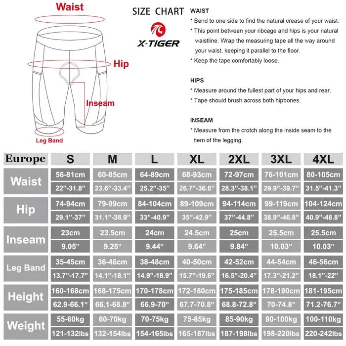 X-TIGER Cyclisme Shorts Hommes VTT Respirant Rembourré Vélo Collants TriDuvet Homme Vêtements De Ple