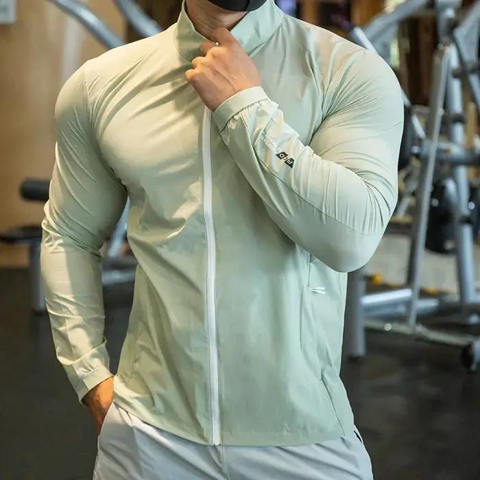 Veste compression élastique OupillGym homme pour course entraînement cyclisme respirante et coupe sèche