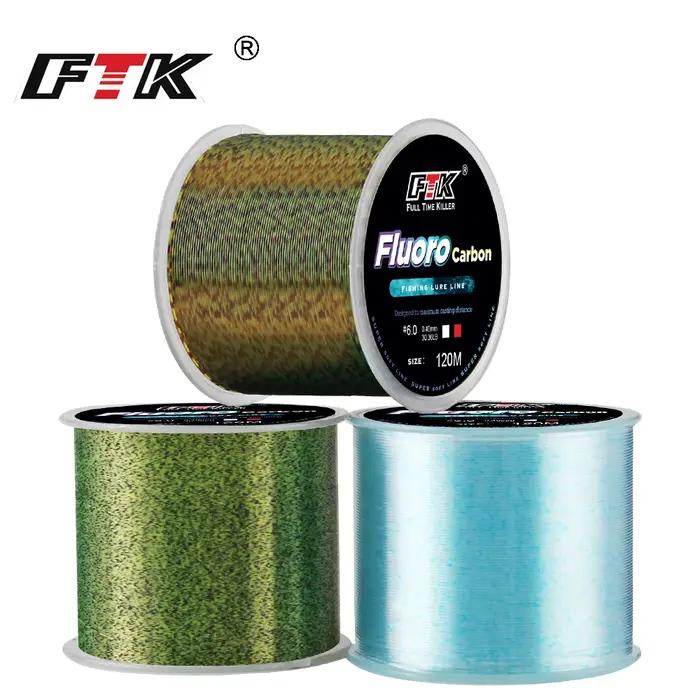 FTK 120m ligne de pêche Invisible ligne de revêtement en fluorocarbone moucheté 0.20mm-0.50mm 4.13LB