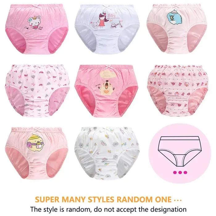 Lot de 5/10 culottes confortables en coton pour enfants et filles, sous-vêtements doux et mignons av