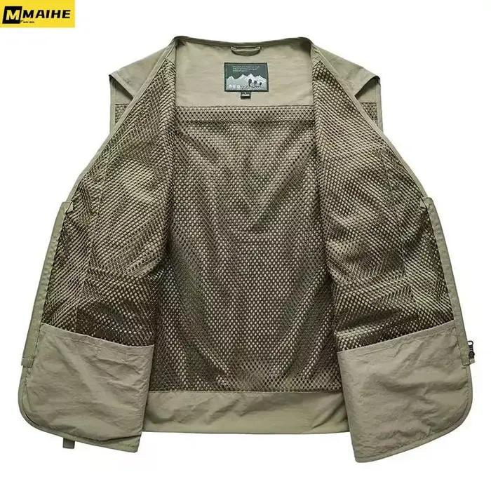 Gilet cargo en maille pour homme, 14 poches, nouvelle collection été