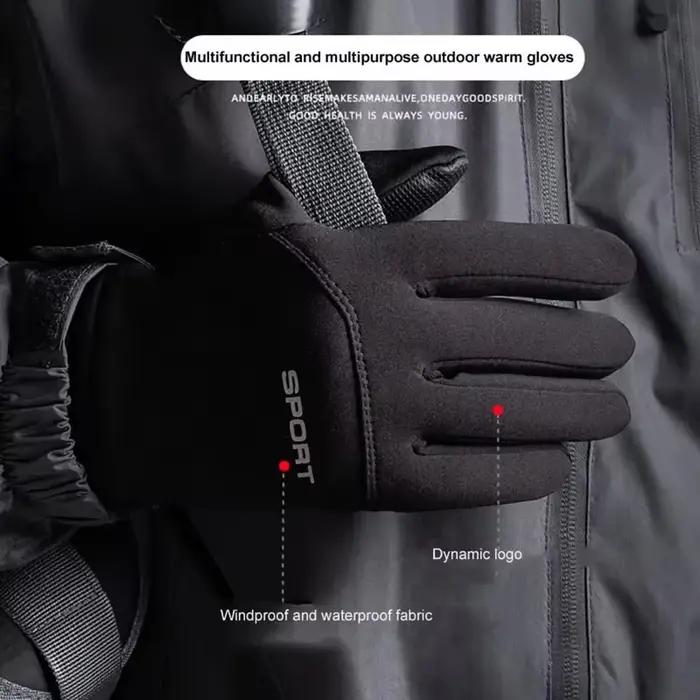 Gants chauds pour hommes et femmes, écran tactile, en peluche, pour Sports de plein air, coupe-vent