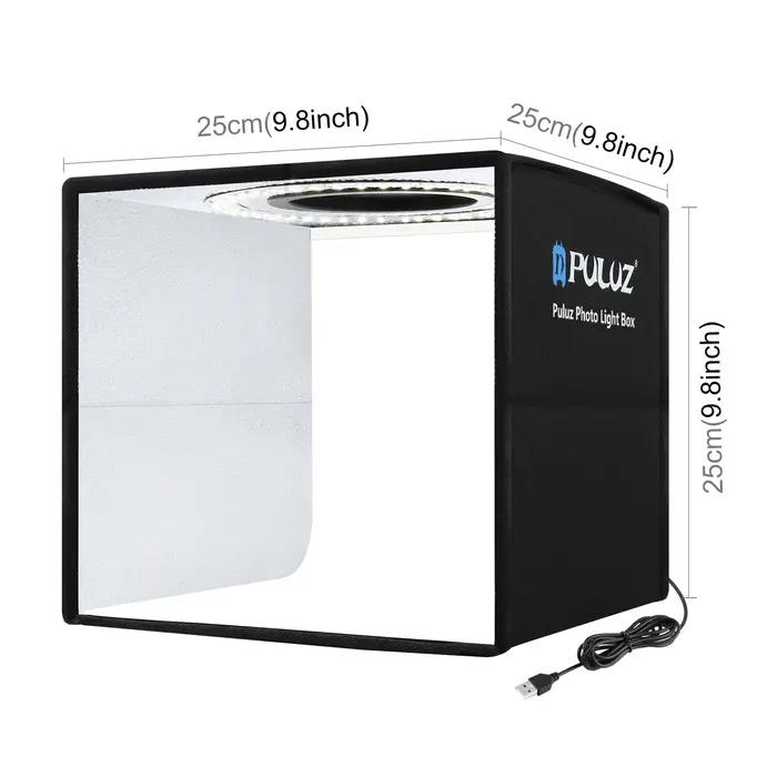PULUZ Lightbox 80 60 50 40 30cm Photo lumière LED Studio Kits 6 12 arrière-plans de couleur photogra